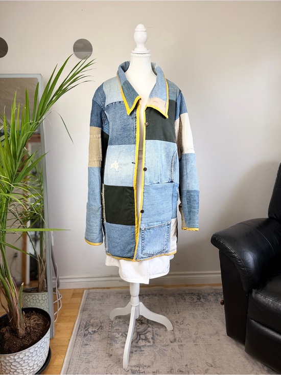 Handmade Jackets & Blazers - Handmade Upcycled Patchwork Denim Jacket One of a Kind Oversized